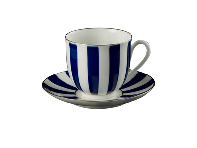 Vogue Teacup & Saucer in Cobalt