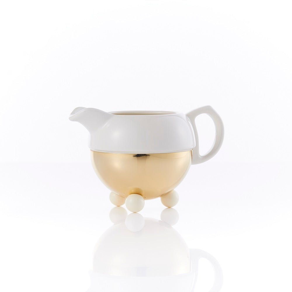 Design Gold Creamer in White