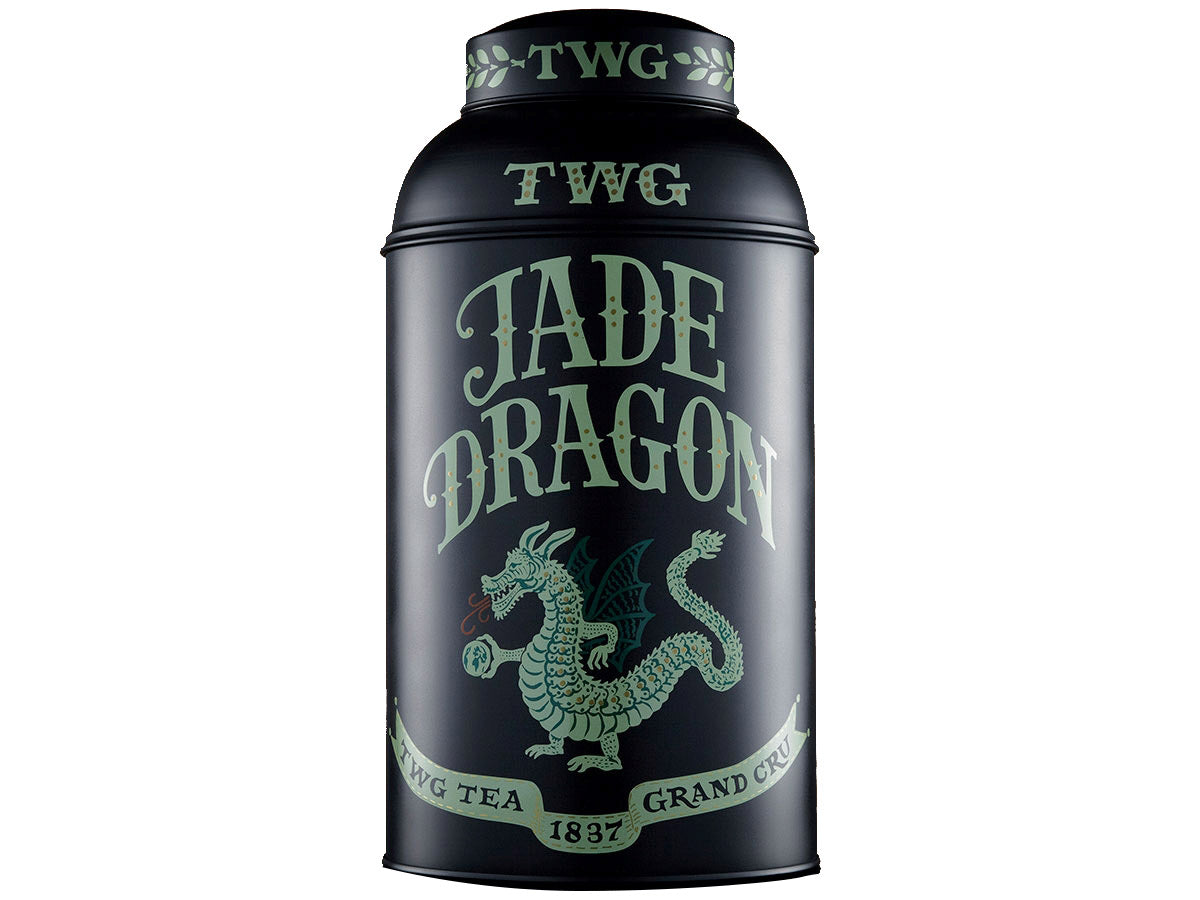 Jade Dragon Hand-Painted Artisan Tea Tin