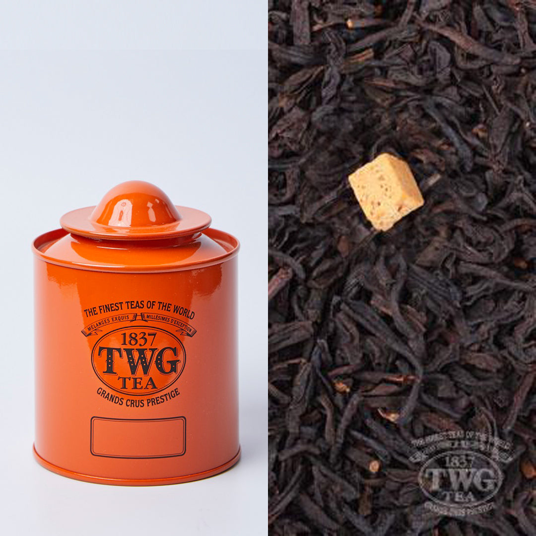 Saturn Tea Tin in Orange with Tea (50 Grams)