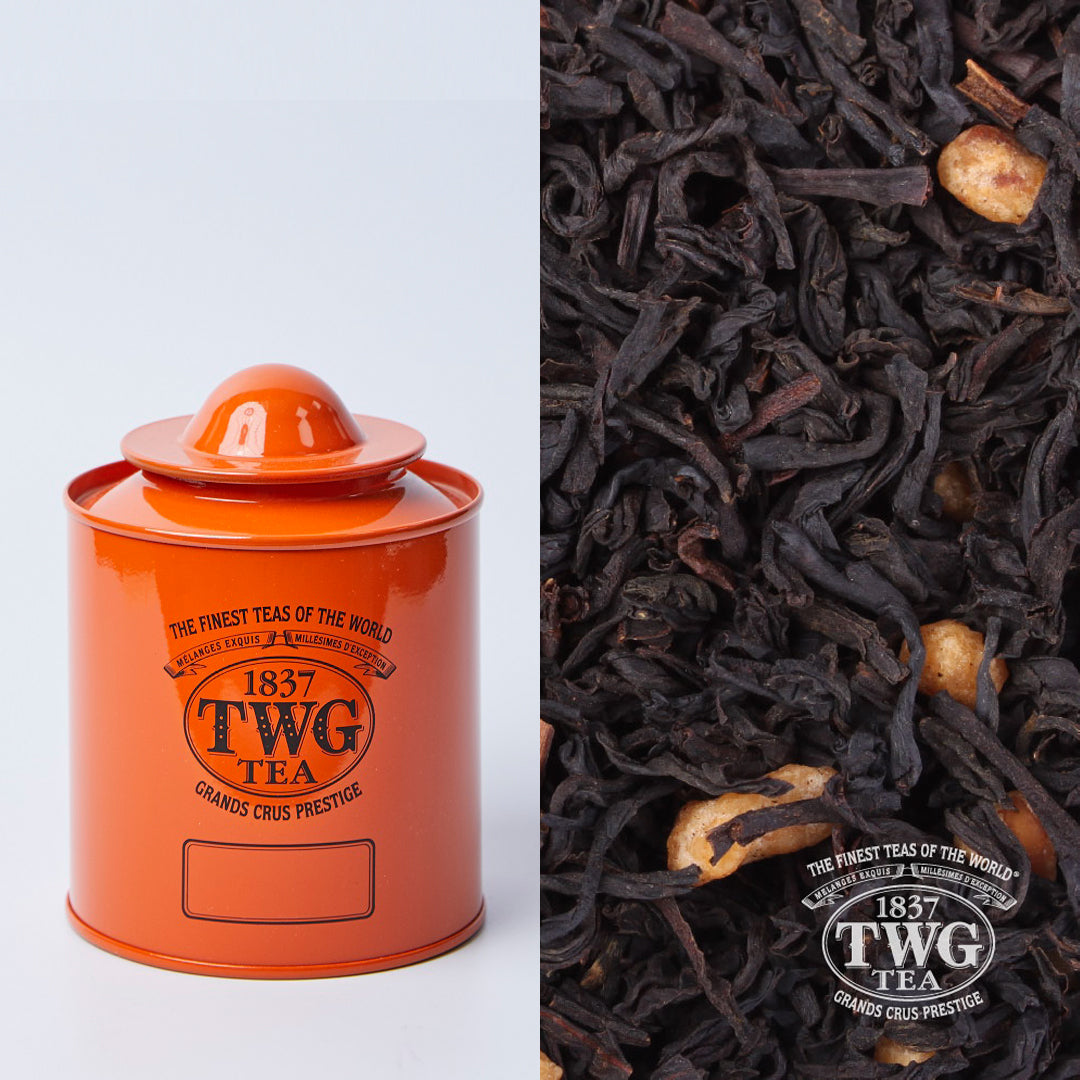 Saturn Tea Tin in Orange with Tea (50 Grams)