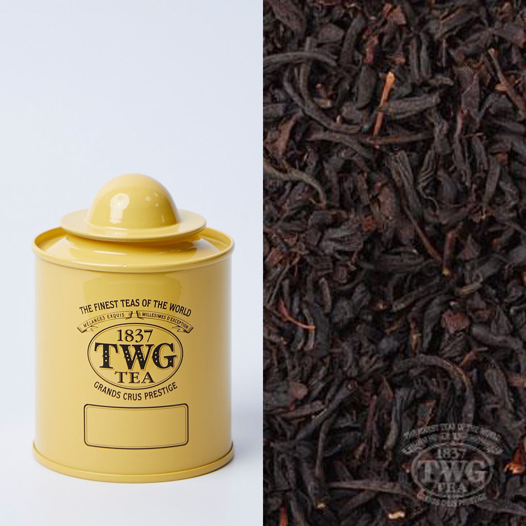 Saturn Tea Tin in Canary Yellow with Tea (50 Grams)