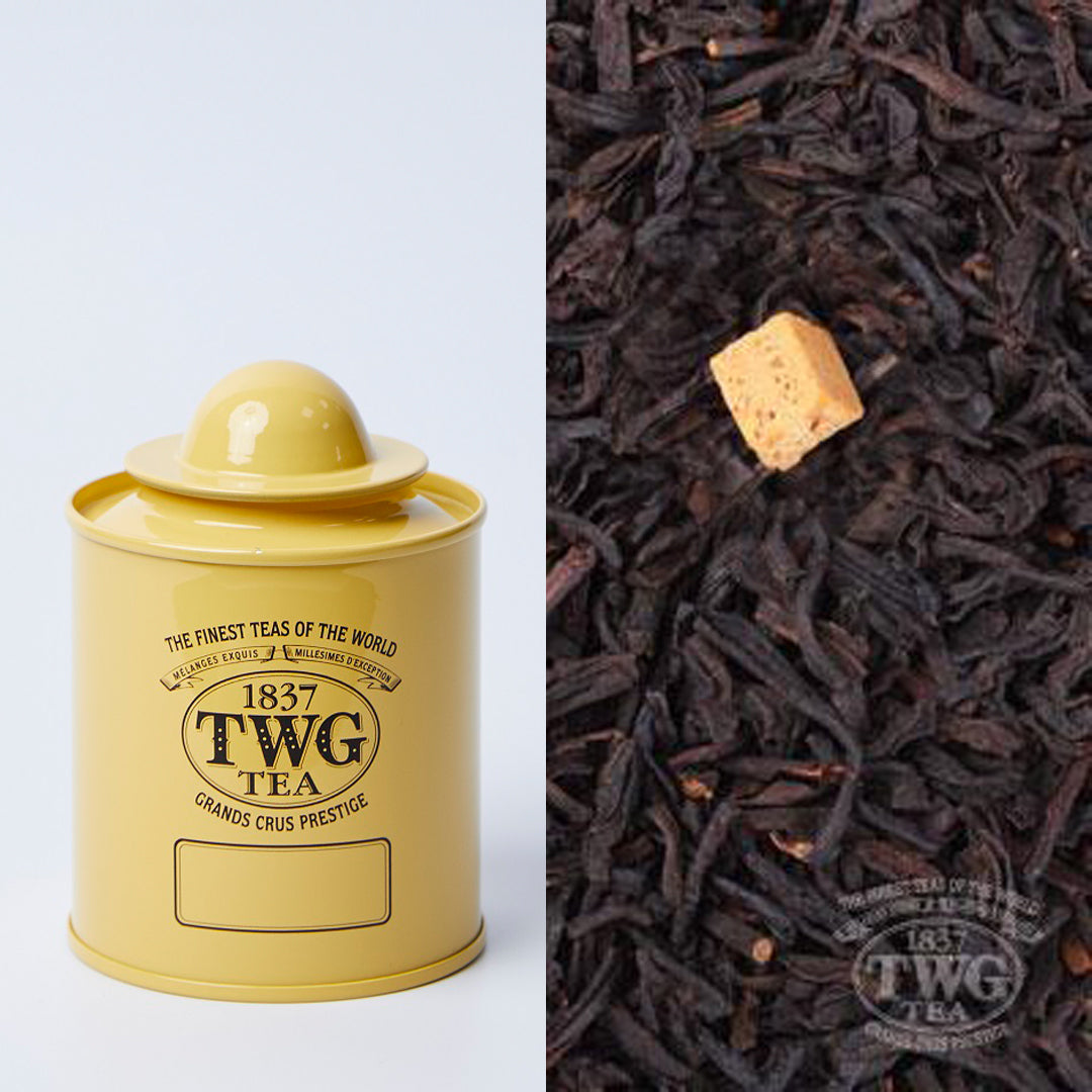 Saturn Tea Tin in Canary Yellow with Tea (50 Grams)