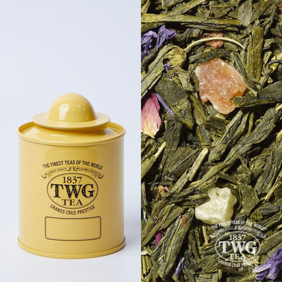 Saturn Tea Tin in Canary Yellow with Tea (50 Grams)